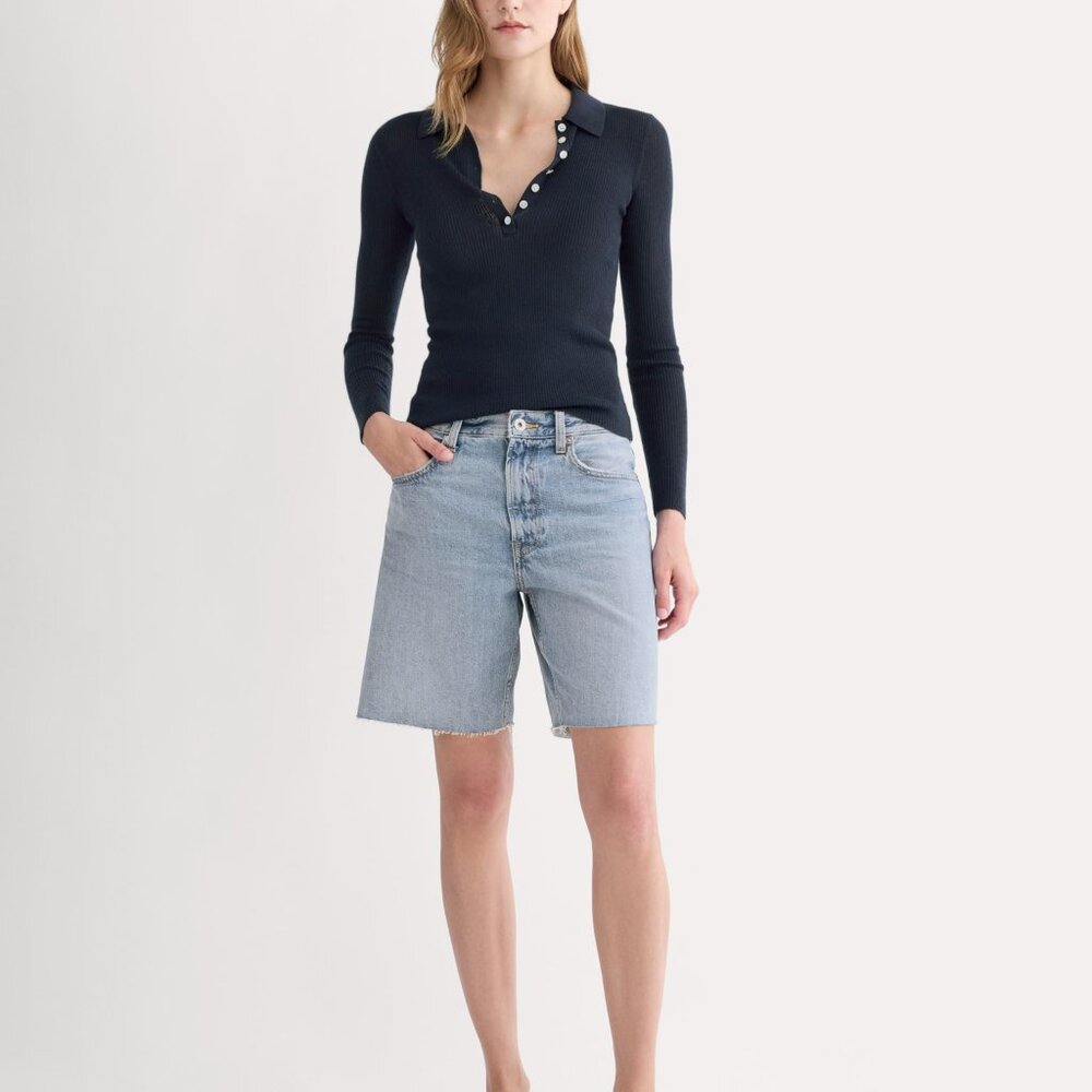 Everlane Women's OG Baggy Jean Short in Light Indigo, Size 27